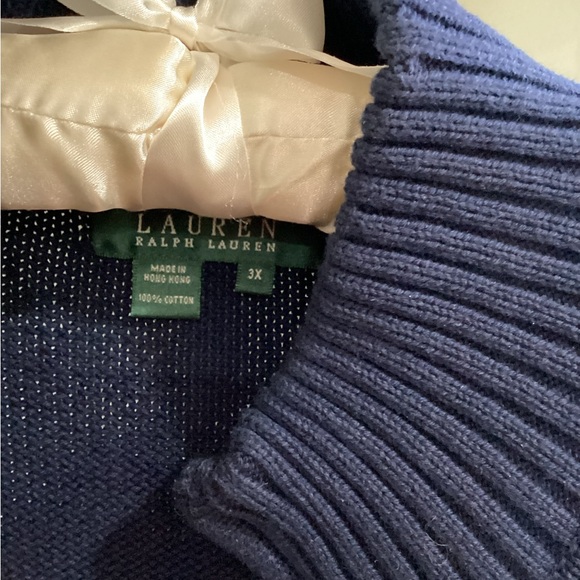 🚨Final Sale🚨!! NWT Ralph Lauren Navy Full Zipper Sweater w/Embroidered RL - Picture 2 of 3